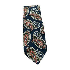 Roundtree & Yorke Hand-Sewn Paisley Necktie All Silk Made In USA